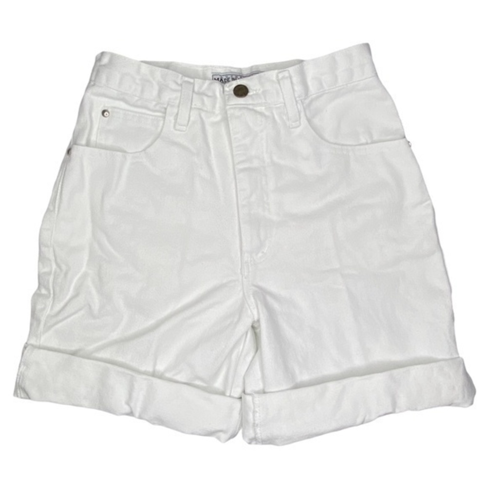 Vintage Mom Jean Shorts Made In The Shade White‎ High Rise 26 inch Waist Size 5